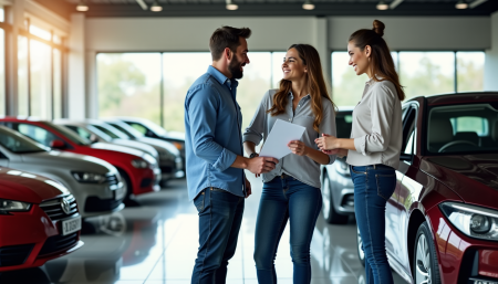 Un couple achète une voiture en LOA